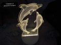 Лед нощна лампа с делфини за подарък , снимка 8