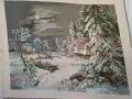 "Лунна зима," "Запустялата воденица" и "Зимен залез", снимка 1