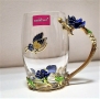 Чаша за кафе и чай с пеперуди и цветя, снимка 1 - Чаши - 31980092