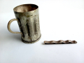 Стара сребърна щипка за пари и чаша от 19 век, снимка 4