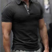Мъжка едноцветна поло тениска с ревер и къс ръкав, 3цвята , снимка 3 - Тениски - 41482782