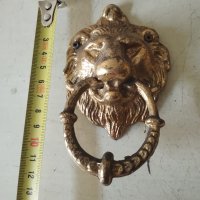 бронзова апликация-лъвска глава, снимка 1 - Други ценни предмети - 41931813