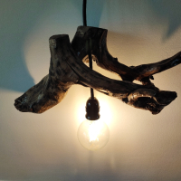 Полилей от дърво, снимка 3 - Лампи за таван - 44825631