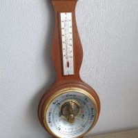 Стар голям ангийски барометър и термометър, снимка 1 - Антикварни и старинни предмети - 40795100