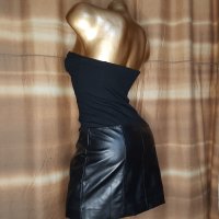М Кожена черна къса  рокля , снимка 5 - Рокли - 35838565