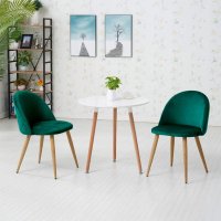 Зелен стол / комплект от два трапезни стола / столове с мека седалка и облегалка МОДЕЛ 93, снимка 7 - Столове - 33774090