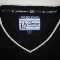 НОВ луксозен тъмно син яхтаджийски шпиц пуловер ANDREW JAMES размер XL , снимка 7 - Пуловери - 42728124