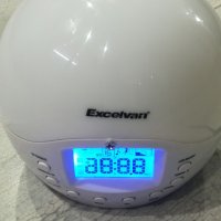 Нощна лампа EXCELVAN с часовник, аларма /с приятни звуци/ и радио , снимка 3 - Настолни лампи - 40893367
