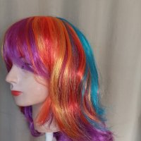 Перука в преливащи цветове 35 за парти  см , снимка 6 - Аксесоари за коса - 41085382