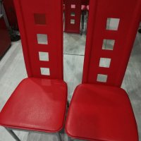 Червени трапезни столове - 2 бр, снимка 1 - Столове - 39833789