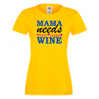 Дамска тениска Mama needs wine,Празник на Майката,Подарък,Изненада,Рожден Ден, снимка 7 - Тениски - 36295943