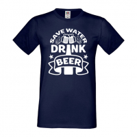 Мъжка тениска Save Water Drink Beer 2,Бира,Бирфест,Beerfest,Подарък,Изненада,Рожден Ден, снимка 10 - Тениски - 36387420