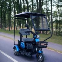 Електрическа триместна триколка с покривMaxMotors X1 1500W Blue, снимка 1 - Инвалидни колички - 44185173