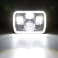  Правоъгълни LED фарове 5×7″ H4 букса, 4 светлини, снимка 4 - Аксесоари и консумативи - 41662257