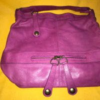 Италианска цикламена чанта естествена кожа, снимка 7 - Чанти - 36171772
