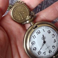 SHAARMS Винтидж джобен кварцов часовник,кварцов,месинг+верижка, снимка 9 - Джобни - 41406650