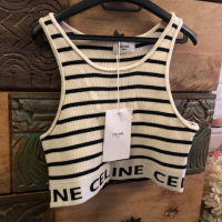 -30%Селин кроп топ*CELINE STRIPED MESH SPORTS BRA, снимка 8 - Корсети, бюстиета, топове - 36156067