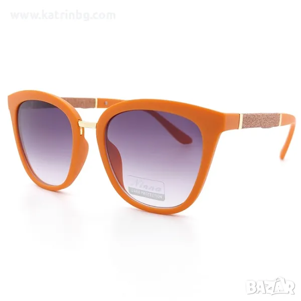 Дамски слънчеви очила оранжеви с брокат и UV защита Код на продукта:DASL-33, снимка 1