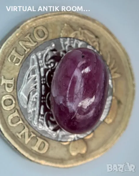 Рубин кабошон (Мозамбик) 8,01 ct. 💯 % натурален , снимка 1
