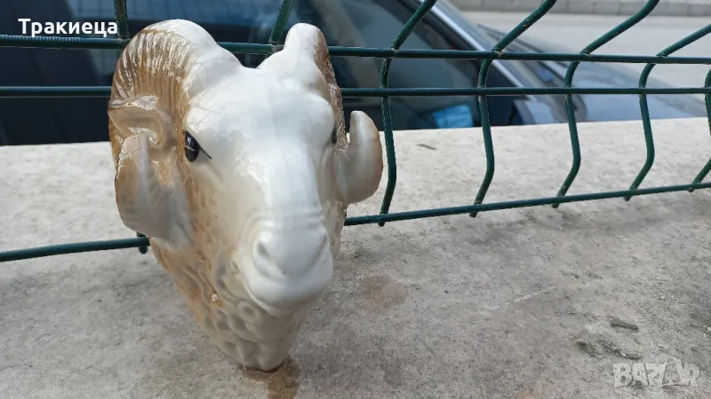 ПОРЦЕЛАНОВ ОВЕН ТРОФЕЙ РОГА, снимка 1