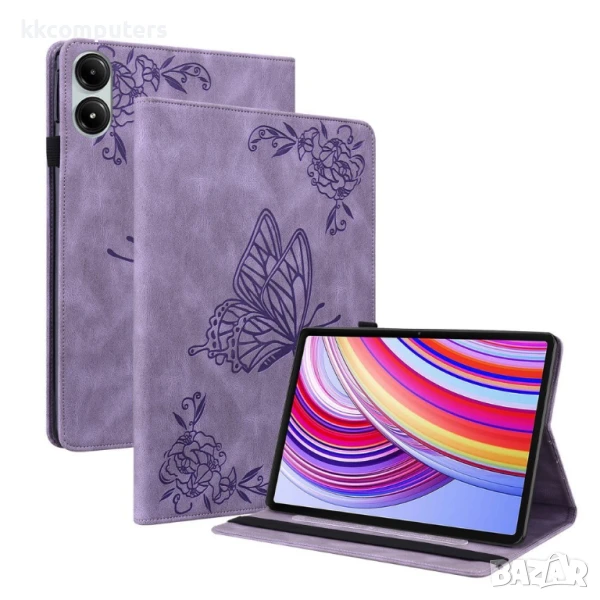 Xiaomi Redmi Pad Pro 12.1 Butterfly Flower Кожен Калъф и Протектор, снимка 1