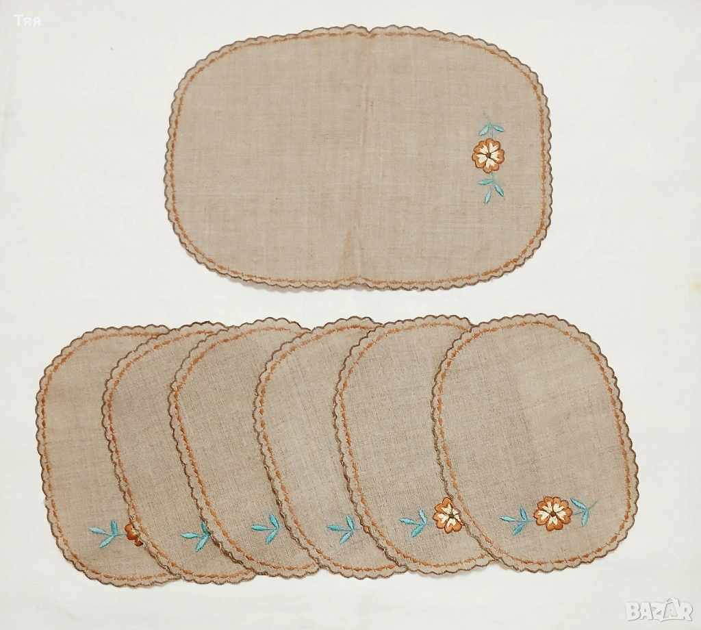 Комплект ленени салфетки за сервиране , снимка 1