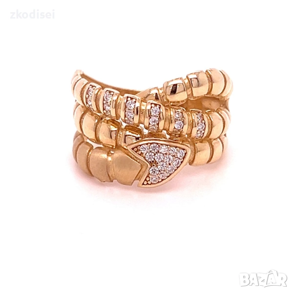 Златен дамски пръстен BVLGARI 4,39гр. размер:57 14кр. проба:585 модел:34533-5, снимка 1