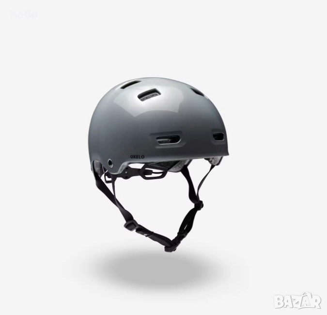 Каска за ролери, скейтборд, тротинетка MF500, ТЪМНОСИВА, снимка 1