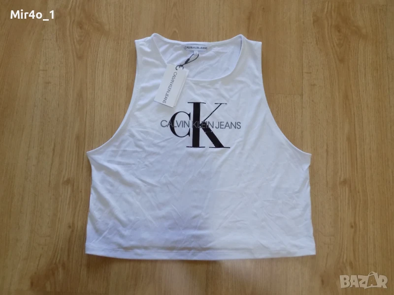 нов потник calvin klein ck тениска боди бюстие блуза фанела риза худи оригинален спорт дамски S, снимка 1