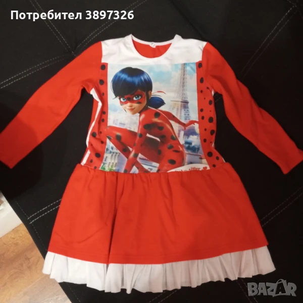 Рокличка с дълъг ръкав.На тема "Калинката"Размер 122 , снимка 1