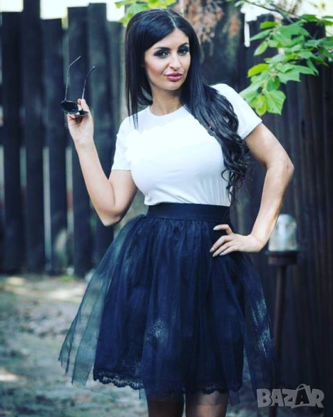 Черна пола с тюл, снимка 1