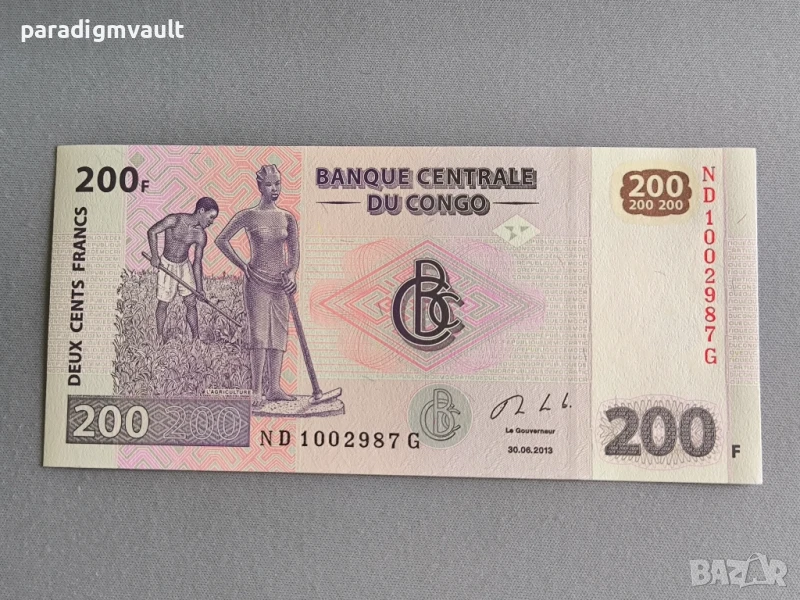 Банкнота - Конго - 200 франка UNC | 2013г., снимка 1