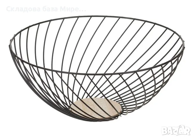 Фруктиера Купа ,Метал и дърво 28х12 см , снимка 1