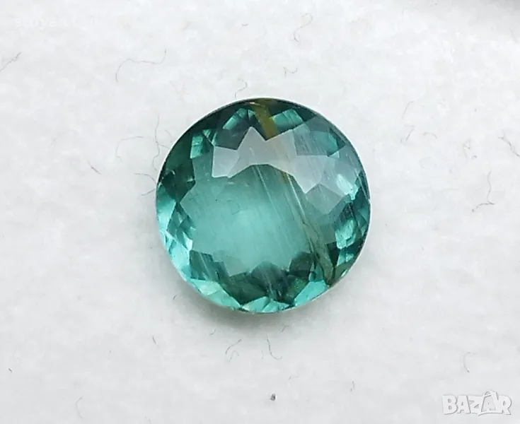 Рядък син Параиба турмалин с кръгла форма - 1.29кт.! Сертифициран! Нов!, снимка 1