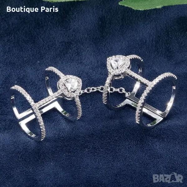 Messika пръстен двоен със синджир помежду , снимка 1