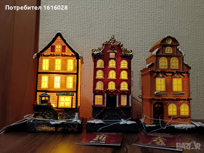Нови LED светещи Къщи за изграждане на Коледни селца., снимка 1