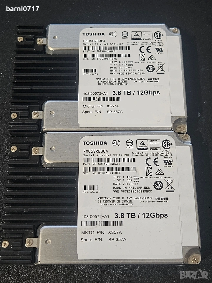 SAS SSD Toshiba PX05SRB384 – 3.84TB, снимка 1