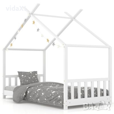 vidaXL Рамка за детско легло, бяла, бор масив, 80x160 см(SKU:283368, снимка 1
