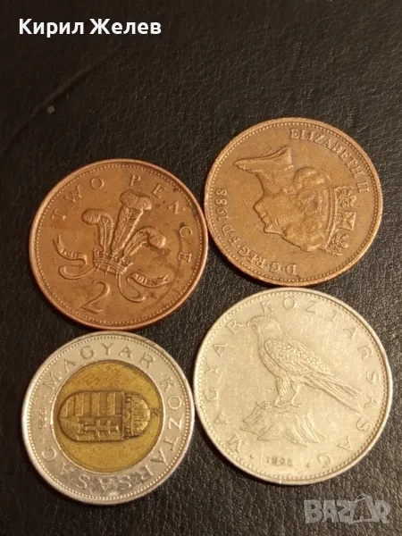 Четири монети от цял свят АНГЛИЯ, УНГАРИЯ за КОЛЕКЦИЯ ДЕКОРАЦИЯ 17814, снимка 1