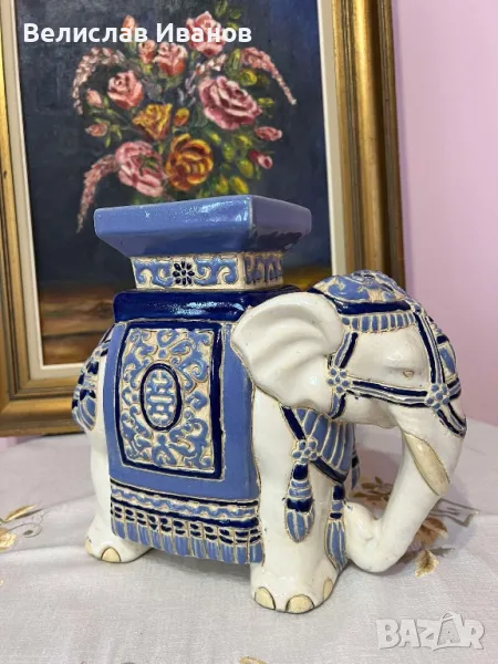 Винтидж керамичен слон в перфетно състояние. , снимка 1