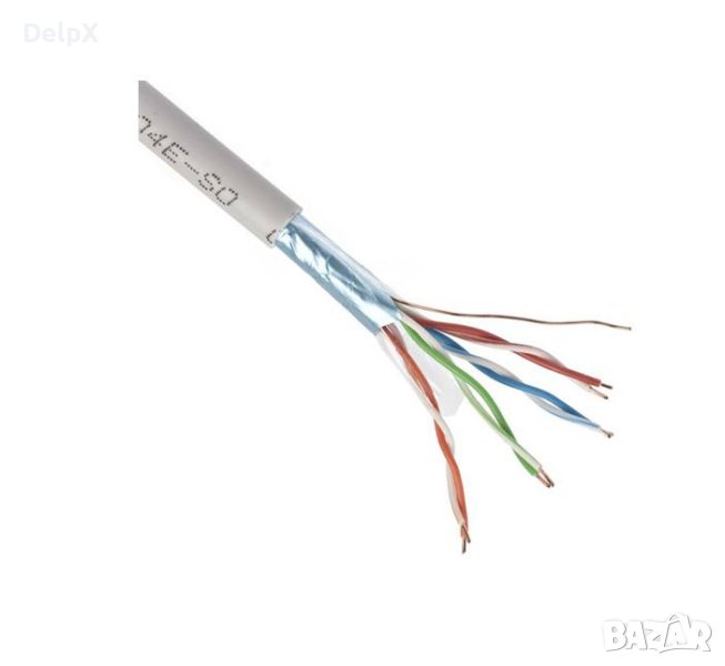 Мрежов кабел алуминиев FTP, LAN, 4x2x0,4mm2, CAT5E, CCA, снимка 1