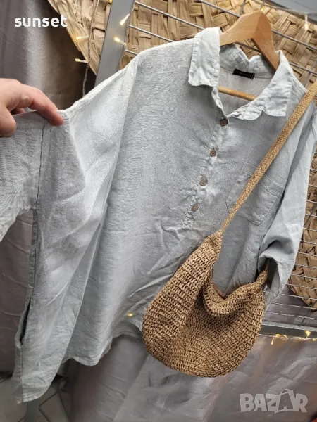 МАКСИ риза от лен, нестандартен Овърсайз модел- XXL, снимка 1