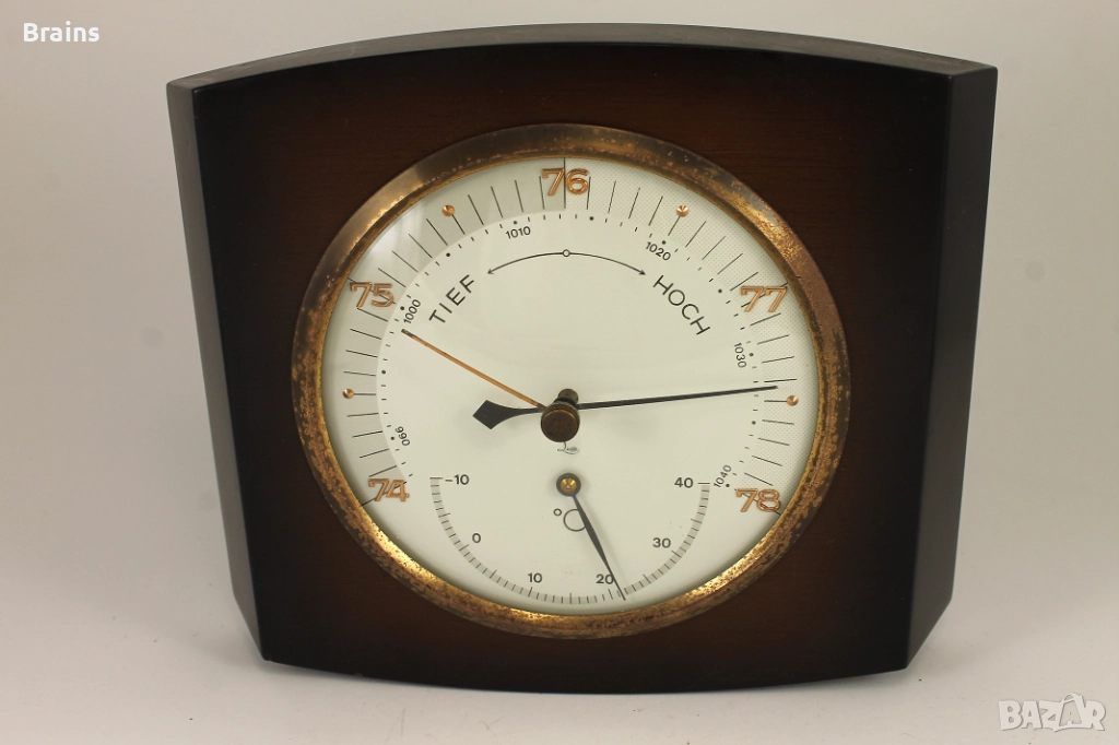 1960's SUFFT Стар Немски Стенен Барометър И Термометър, снимка 1