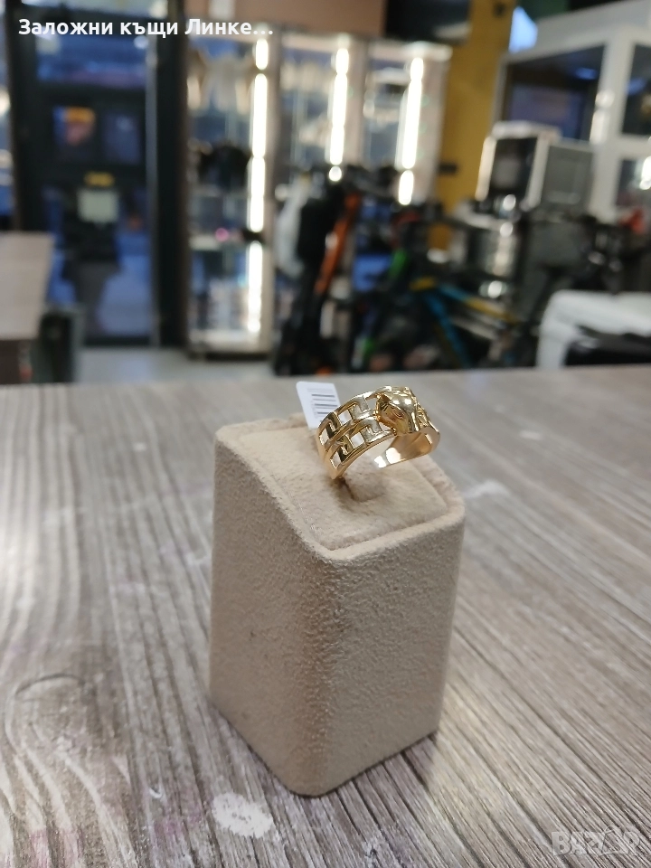 Нов Златен Пръстен с Фигура на Тигър 3.74гр., снимка 1