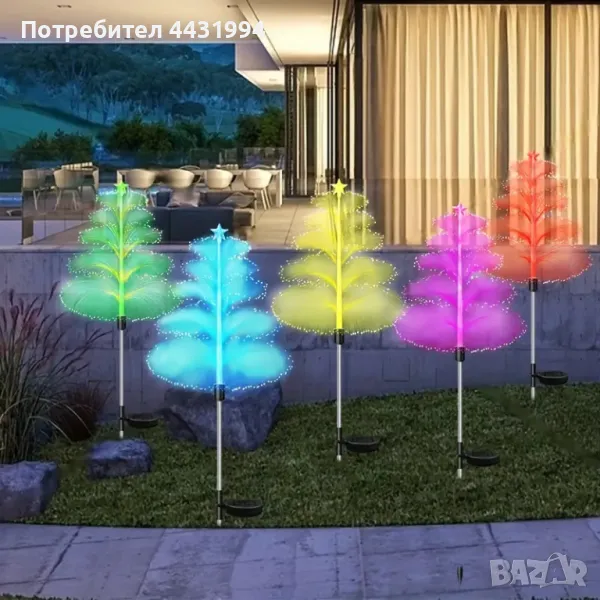 Соларна фонтанна лампа във формата на медуза AMILL, 7-цветен., снимка 1