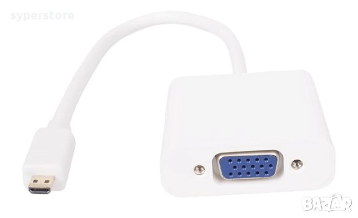 Преходник Адаптер от Mini HDMI Мъжки към VGA Женски VCom SS001184 Adapter Mini HDMI - VGA M/F, снимка 1