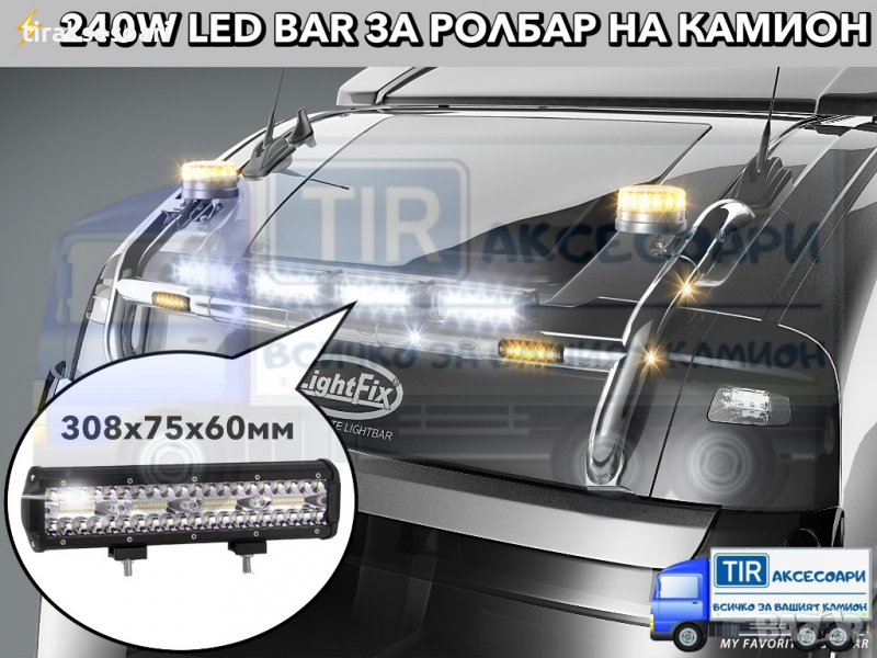4 БРОЯ 240W LED Диодни Фарове, Мощни Фарове за Ролбар на камион, Фарове за Джипове, Мотокари, снимка 1
