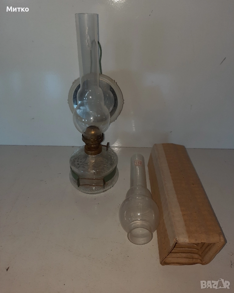 Ретро стъклена газена лампа от Соца, снимка 1