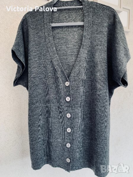 Свободна голяма жилетка 100% меринос, снимка 1