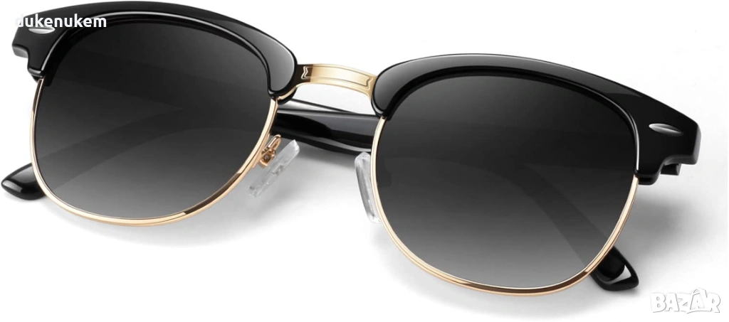 Поляризирани слънчеви очила – полурамка, UV400, ретро стил, снимка 1